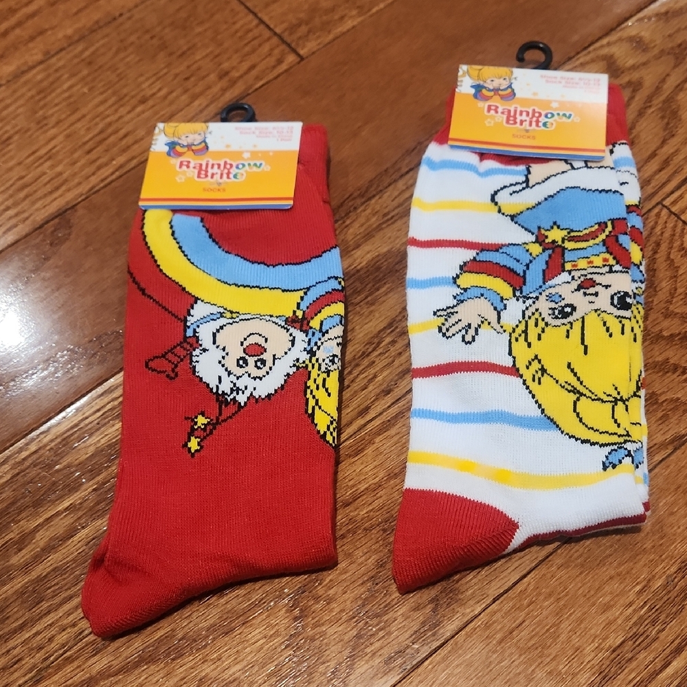 New Rainbow Red and Striped Character Socks